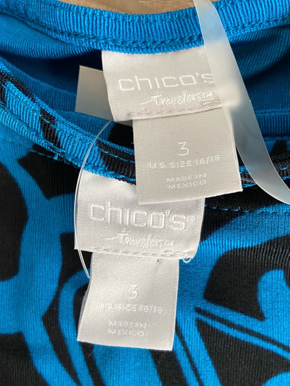Chico's Travelers Pants Tank Top Three Pieces Set Sz XL Blue Floral Straight Leg - Picture 15 of 15